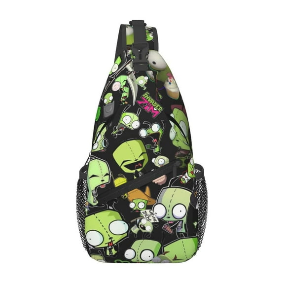 Invader Zim Sling Bag Crossbody Sling Backpack Chest Bag Daypack Purses Shoulder Bag For Women Men Travel Hiking