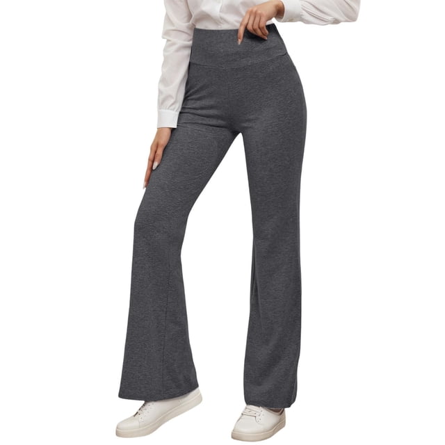 Pantalones de yoga acampanados para mujer con bolsillo trasero: cintura alta, moldean la silueta, tejido elástico para hacer ejercicio y llevar a diario