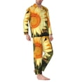 thumbnail image 2 of Lsque Golden Sunflower In Field Pattern Long Sleeve Pajama Set for Men - Soft 2-Piece Sleepwear and Loungewear Set with Pockets, Comfy Nightwear-Large, 2 of 7