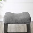 thumbnail image 4 of Roundhill Furniture Coco Upholstered Backless Saddle Seat Bar Stools 29" Height Set of 2, Gray, 4 of 4