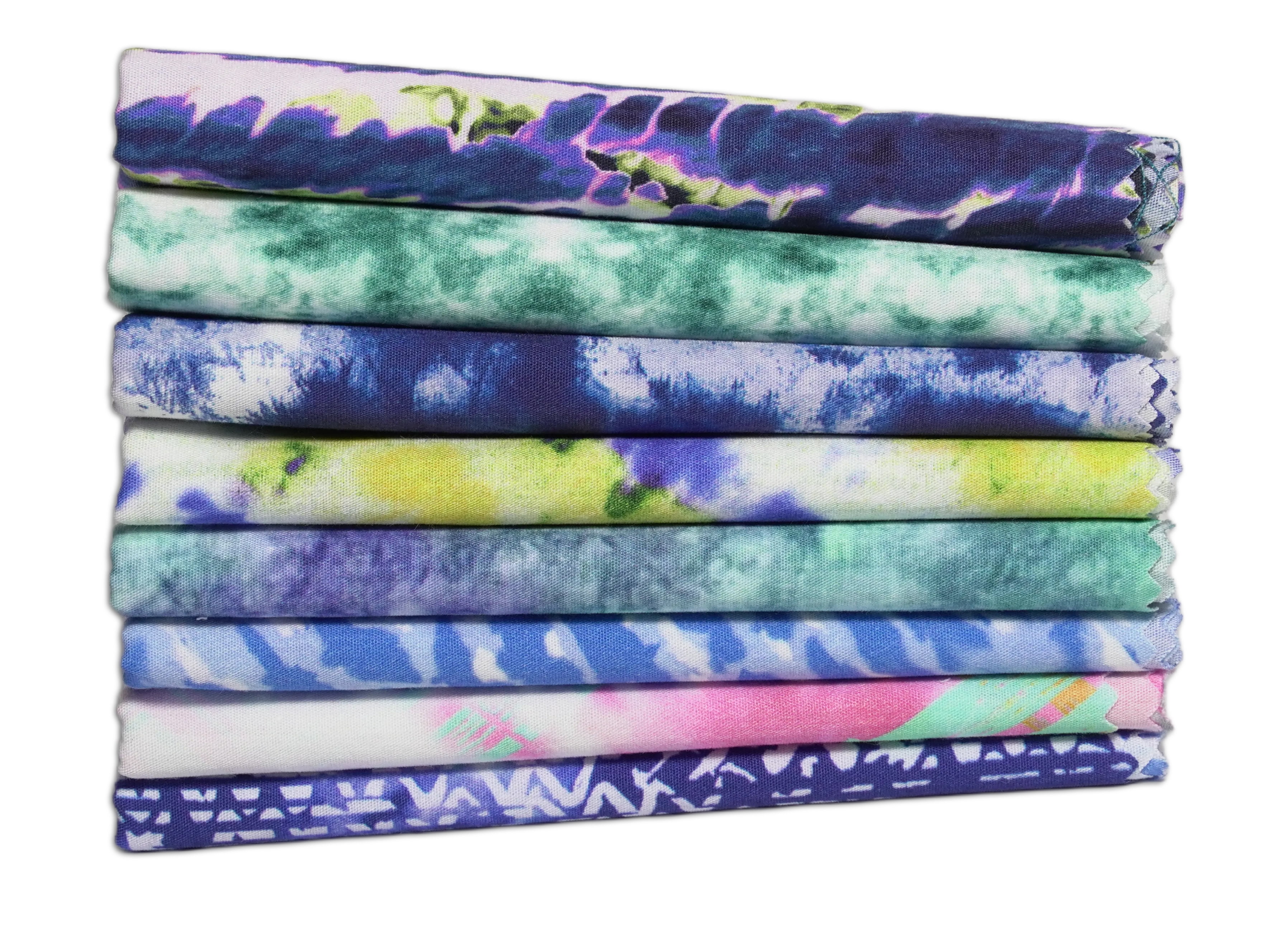 Soimoi 8 Pc Fat Quarter Bundle- Tie & Dye Print 18"x 22" DIY Patchwork- 100% Cotton Pre-Cut Quilting Fabric Multicolor