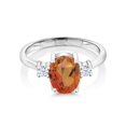 thumbnail image 2 of Gem Stone King 2.40 Ct Oval Twilight Orange Mystic Quartz 925 Sterling Silver Ring, 2 of 4