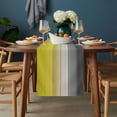 thumbnail image 2 of Yellow Gray Ombre Table Runner - 120 Inch Long, Kitchen Dining Table Runner Dresser Scarves, Vintage Country Wooden Farmhouse Decor for Coffee Tables Wedding Party Banquet, 2 of 8