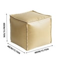 thumbnail image 3 of Faux Leather Ottoman Pouf Cover | 15.7x15.7 Inch Unstuffed Footstool | Waterproof Storage Footrest for Indoor & Outdoor Use | Moroccan Style Floor Cushion | No Filler Included, 3 of 7