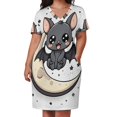 thumbnail image 3 of Cute Bat Moon Night Sky Loose Pocket Dress Dresses Summer Summer Dresses for Women, 3 of 9