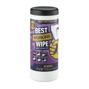 Best Working Wipes Heavy Duty Dual-Sided Degreasing Wipes, 30 Count Multipurpose Cleaner
