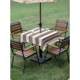 thumbnail image 3 of Outdoor Tablecloth with Umbrella Hole & Zipper, Brown Striped Square Tablecloth 54x54 Inch, Minimalist Farmhouse Vertical Stripe Patio Table Cover Waterproof Table Cloth for Picnic/Party, 3 of 7