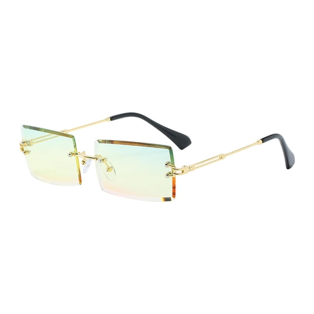 Gafas de sin borde gafas de rectangulares para la fiesta de verano de la playa Topgreenbottomyellow