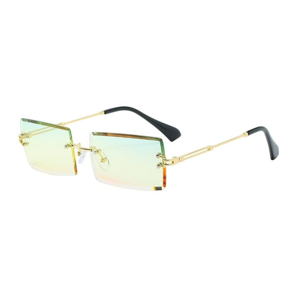 Gafas de sin borde gafas de rectangulares para la fiesta de verano de la playa Topgreenbottomyellow