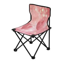 Outdoor Folding Chair 14.46x14.46x22.83 Inches, Camping Folding Chair Easy to Carry Ideal for Outdoor Picnics Camping Park Fishing Valentine's Day Pink Hearts