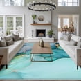 thumbnail image 3 of Abstract Teal Large Area Rugs 8x10 ft Blue Gold Marble Natural Stone Cracks Modern Washable Rug Non Slip Indoor Carpet Absorbent Floor Mat for Living Room Bedroom Dining Room, 3 of 9