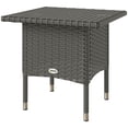 thumbnail image 1 of Grey Wicker Outdoor Side Table - 20" Square Patio End Table w/ PE Rattan Top for Garden, Balcony & Pool Areas - Durable Metal Frame, 1 of 7