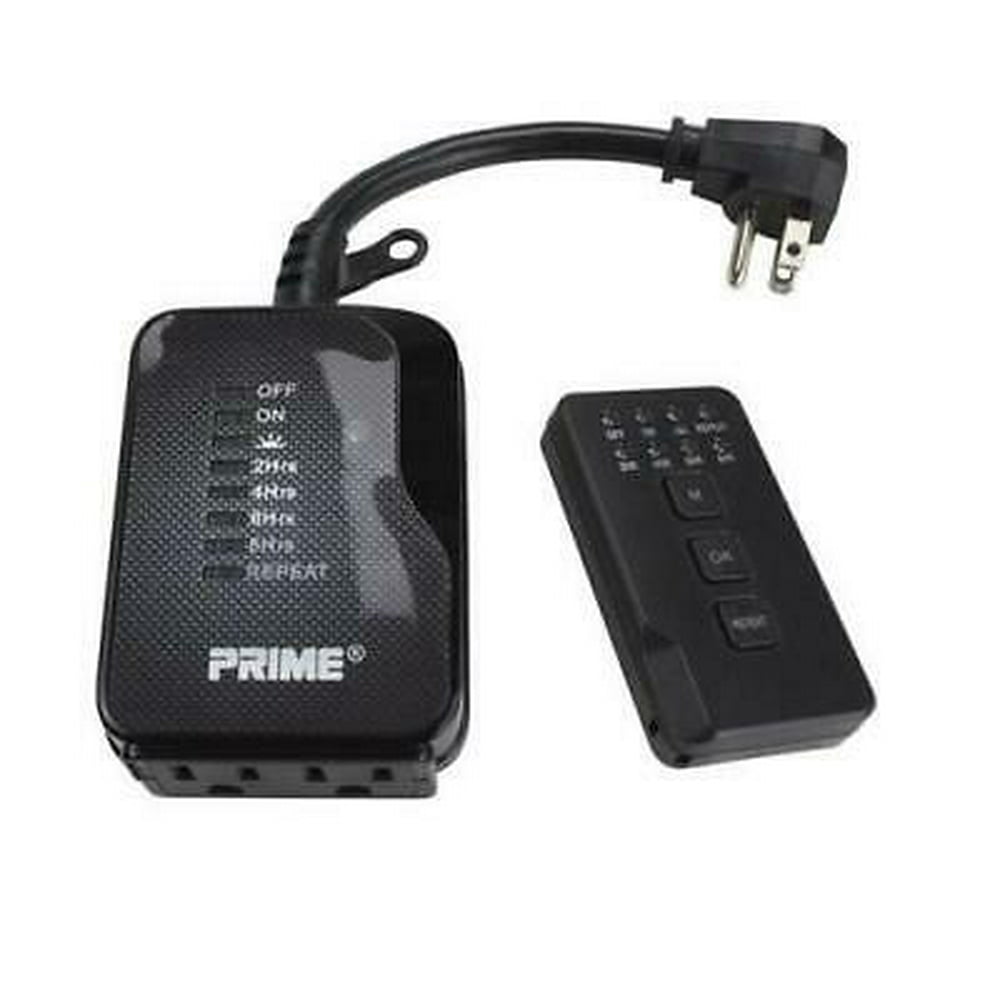Prime Outdoor 24 Hour Timer With Remote Black - Walmart.com - Walmart.com