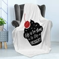 thumbnail image 4 of Cupcake Soft Flannel Fleece Throw Blanket, Pastry Themed Lettering Life is too Short to Skip Dessert, Cozy Plush for Indoor and Outdoor Use, 50" x 60", Charcoal Grey Vermilion, by Ambesonne, 4 of 5