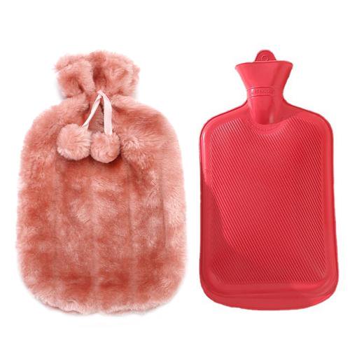 2L Hot Water Bottle with Soft Cover, Hot Water Bag for Pain Relief, PVC