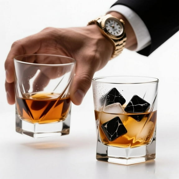 10Oz Crystal Bourbon-Glasses Old-Fashioned-Glasses, for Men Women Drinking Bourbon Scotch Cocktail Rum Cognac Vodka Liquor(2 Set or Ice Wine Stone)