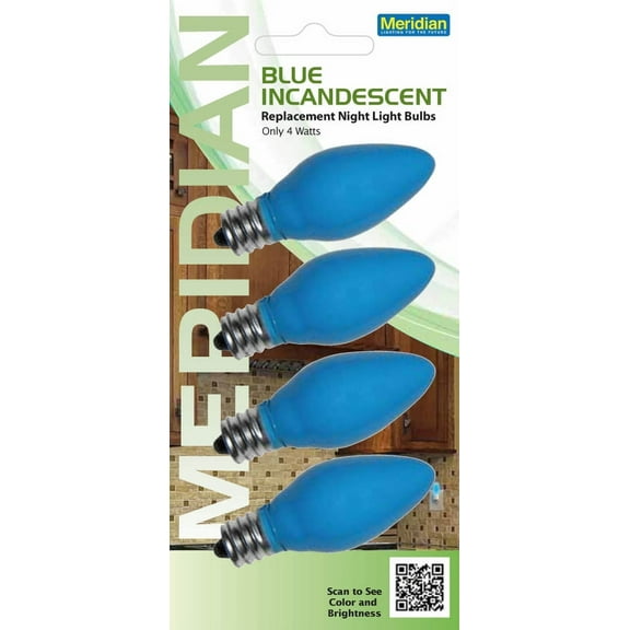 4PK C7 Incandescent Blue Bulb