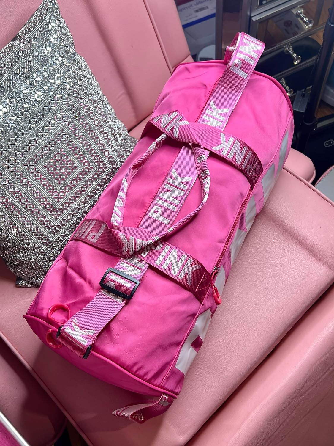 Beautiful By Pinky Women 10" Travel Gym Duffel Bag, Pink