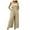 Khaki, variant on YANHAIGONG Summer Saving Clearance ! One Piece Jumpsuits For Women Women's Cotton Linen Bib Overalls Loose Fit Wide Leg Jumpsuits Straps Baggy Rompers
