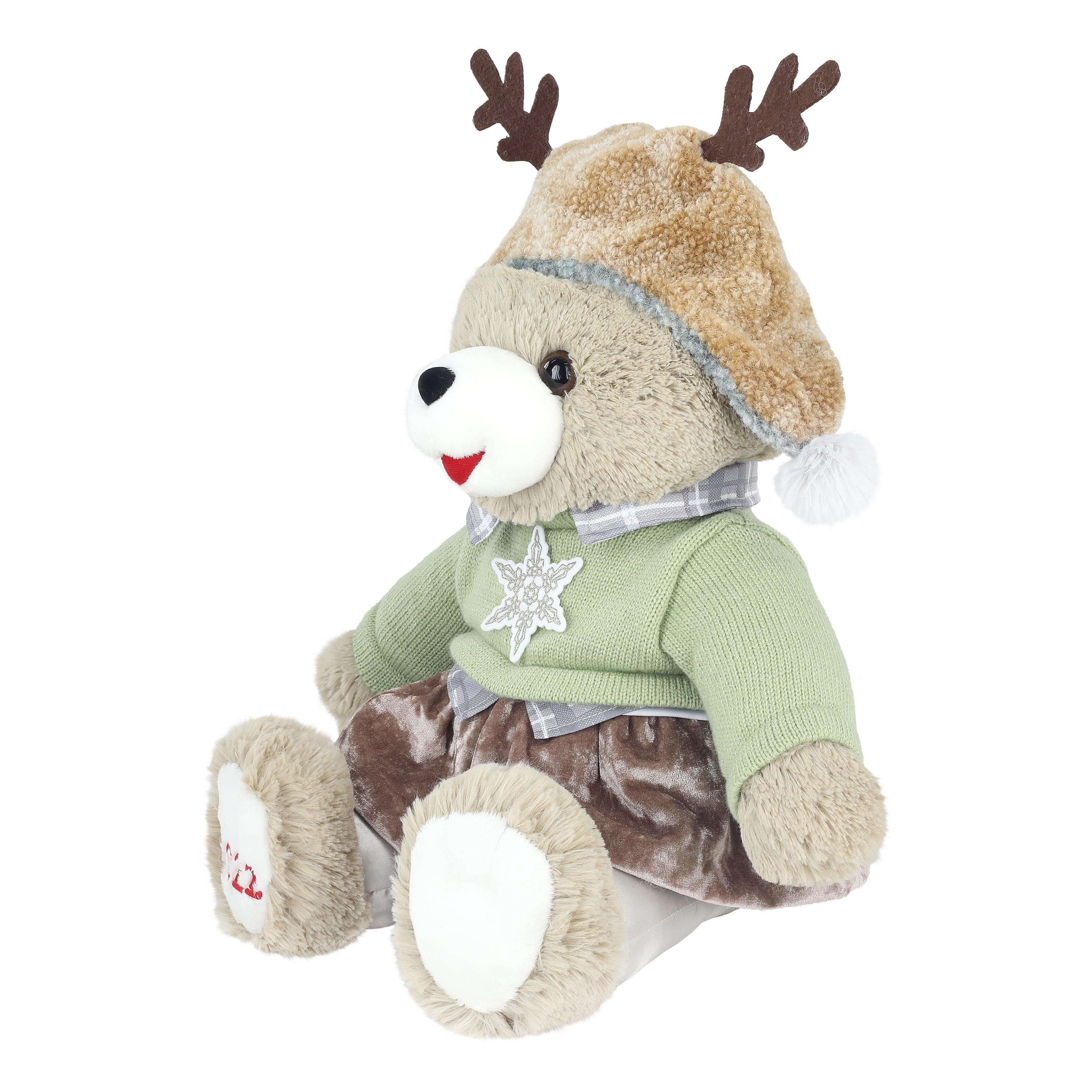 2023 WalMART CHRISTMAS Snowflake TEDDY BEAR Tan Boy 20 Green outfit Brand  New