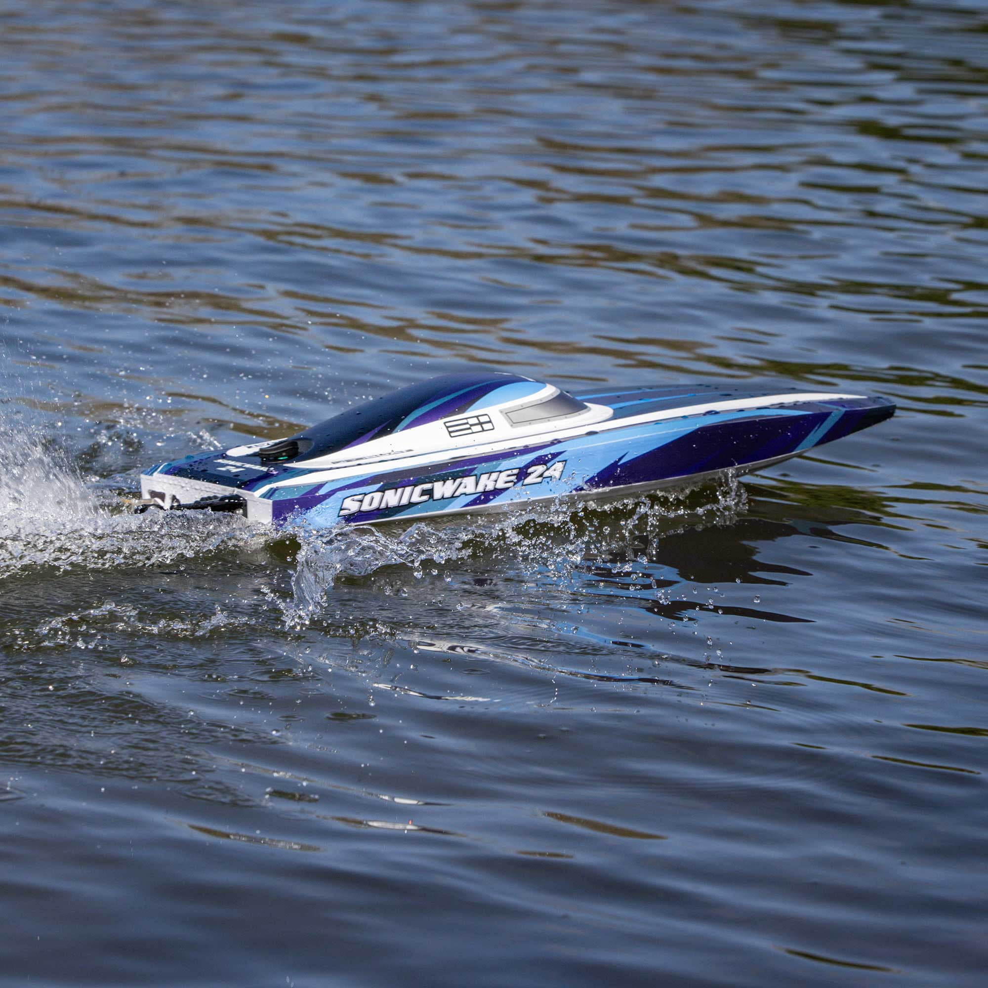 Pro Boat Sonicwake 24" Self-Righting Brushless Deep-V RTR Battery & Charger Included Blue PRB-1992T2
