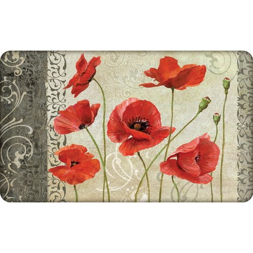 Better Homes And Gardens Velvet Poppies Cushion Comfort Kitchen Mat Better Homes And Gardens Velvet Poppies Cushion Comfort Kitchen Mat Multi Color
