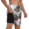 thumbnail image 2 of Naloa Vintage Butterflies Print Men Swim Trunks with Compression Liner ,Board Shorts,Men's Swim Shorts with Drawstring and Elastic Waistband-3X-Large, 2 of 6