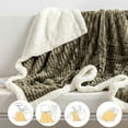 thumbnail image 4 of VOAVEKE Summer Lightweight Soft Flannel Blanket, Bed Blankets Queen Size, Thickened Double Solid Striped Lamb Flannel Pulled Rug Sofa Cover, 4 of 5