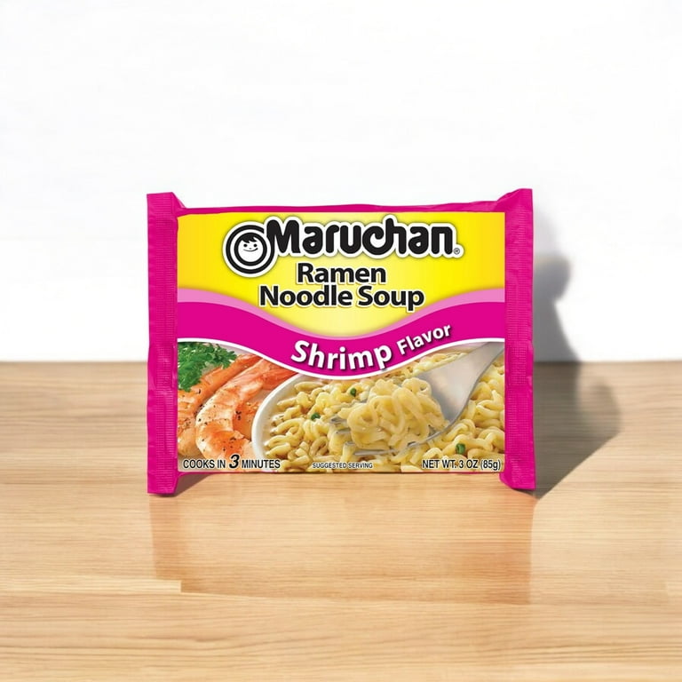 Maruchan Shrimp Flavor Ramen Noodle Soup, 3 oz, 12 Count Shelf