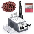thumbnail image 1 of Taladro de uñas profesional 20000 RPM Efile Kit de lima de uñas eléctrica para uñas de los dedos de los pies Uñas de gel acrílico Manicura Pedicura Taladro con 6 puntas de uñas 106 bandas de lijado -, 1 of 5