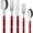 Burgundy, variant on SABRE PARIS - 20-Piece Flatware Set For 4 - Bistrot Collection - Knives, Forks, Soup Spoons, Teaspoons & Dessert Forks - Stainless Steel & Nylon - Dishwasher Safe - Black - Brilliant Finish