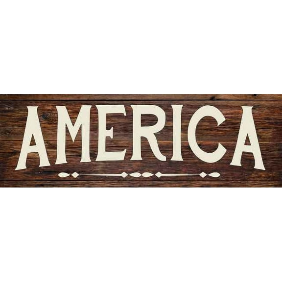 America Rustic Looking Wood Sign Wall Décor Gift 6 x 18 Wood Sign B3-06180028055
