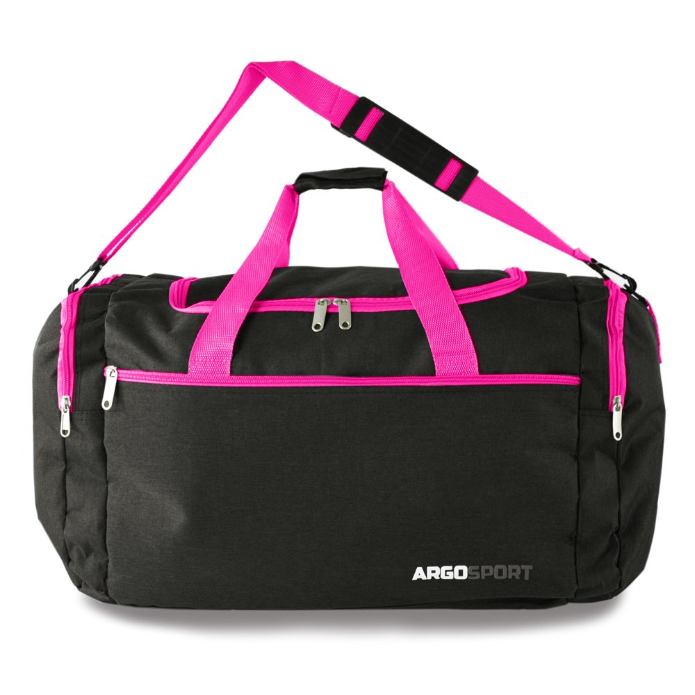 Argo Sport 22 in. Black/Pink Duffel Bag with Shoulder Strap Walmart