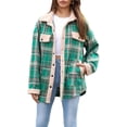 thumbnail image 2 of Chaqueta de Franela A Cuadros con Botones, Estilo Casual, Larga, con Bolsillos, Ideal para Otoño. Verde XL, 2 of 8