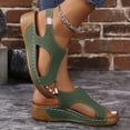 thumbnail image 5 of Hoshose Fashion Roman Womens Wedge Sandals Wide Width Dressy Sandals Slip on Summer Beach Sandals Comfortable, 5 of 8