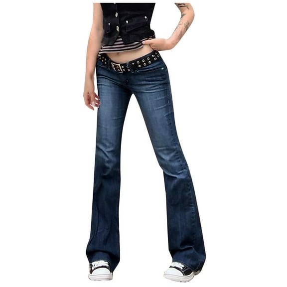 Women's Stretchy Slim Jeans Lifting Distressed Denim Pants With Pockets Trousers
