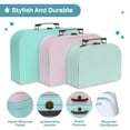 thumbnail image 5 of Jewelkeeper Paperboard Suitcases, Set of 3 â Nesting Storage Gift Boxes for Birthday Wedding Nursery Easter Office Decoration Displays Toys Photos â Retro Pastel Design, 5 of 7