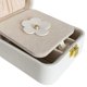 thumbnail image 3 of Caja de almacenamiento de joyas Cuero impermeable con con espejo con ganchos para colgar Organizador de múltiples capas de moda Soport blanco, 3 of 7