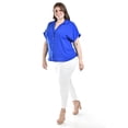 thumbnail image 2 of Blusa casual manga corta Roman Fashion /Tallas Extras, 5112 (Azul rey) azul 38, 2 of 6
