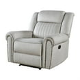 thumbnail image 4 of Ben Manual Reclining Chair- 41 Inch- Gray Microfiber- Nailhead Trims, 4 of 6