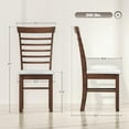 thumbnail image 6 of Demi Bonn 37" Wooden Dining Chairs Set of 4, Farmhouse Upholstered Kitchen Chairs with Rubber Wood Frame for Home, Dining Room, Brown, 6 of 7