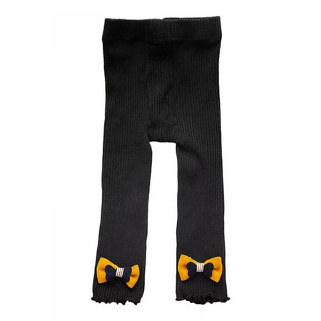 

EleaEleanor New Autumn Winter Kids Girls Knitted Leggings Children Bowknot Design Legging Pant
