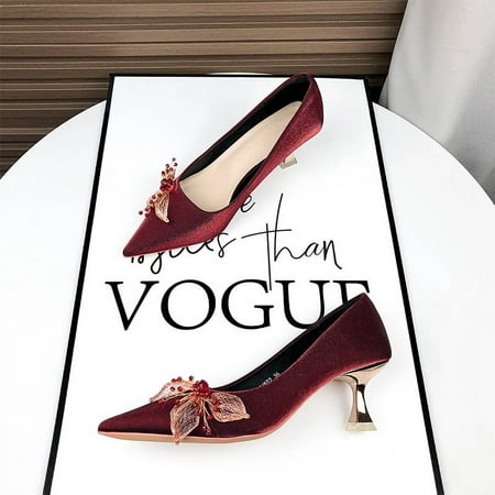 

61502-118a Red Wedding High Heels for Women 2024 New Chinese Toast Bridal Wedding Shoes Hexiu Wedding Dress