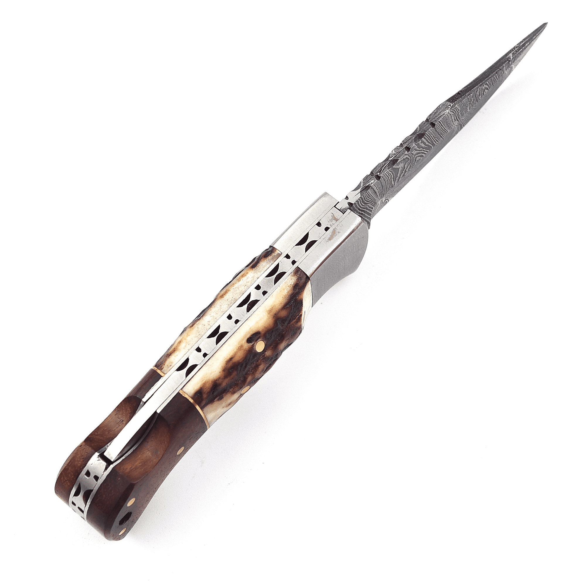 Handmade Damascus Pocket Knife for Men - 6.5 Inches Damascus Folding Knife with Sheath - Pocket Knives and Folding Knives with BackLock - Best for EDC, Camping, Fishing and Hiking,
