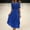 Blue, variant on Women's Flowy Casual Dress Elegant Lace Detail Loose Fit Summer Spring Party Daily Wear Comfortable Chiffon Midi Length