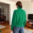 thumbnail image 4 of Women'S Long Sleeve Sweater with Gold Buttons Loose Fit Knitted Pullover Casual Tops Green XXL, 4 of 7
