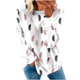 thumbnail image 2 of ICHUANYI Clearance Women's Round Neck Fashion Casual Long Sleeve Christmas Print Sweatshirt Tops Blouse(White, L) ICHUANYI WER2023080815067, 2 of 5