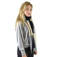 thumbnail image 3 of C.C Winter Warm Knit Tricolor Block Extra Long Shawl Scarf, Black/Beige, 3 of 5