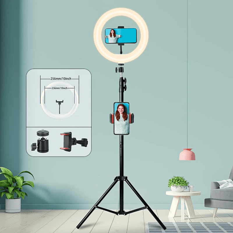 UEGOGO 10" Selfie Ring Light Kit - 43" Adjustable Tripod & Phone Mount for YouTube/TikTok Content Creators