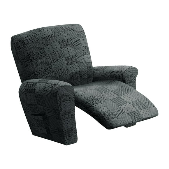 veasfak Stretch Recliner Slipcover Sofa Non-slip Full Protection 4 Pieces Shape Washable Gray